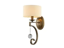 NEWPORT 31300 31301/A black brass , Бра, Black brass Clear glass Shade beige L20.5*H43.5*Sp26 cm E14 1*40W