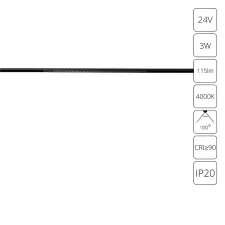 Магнитный трековый светильник Arte Lamp PRESTO A6229PL-1BK